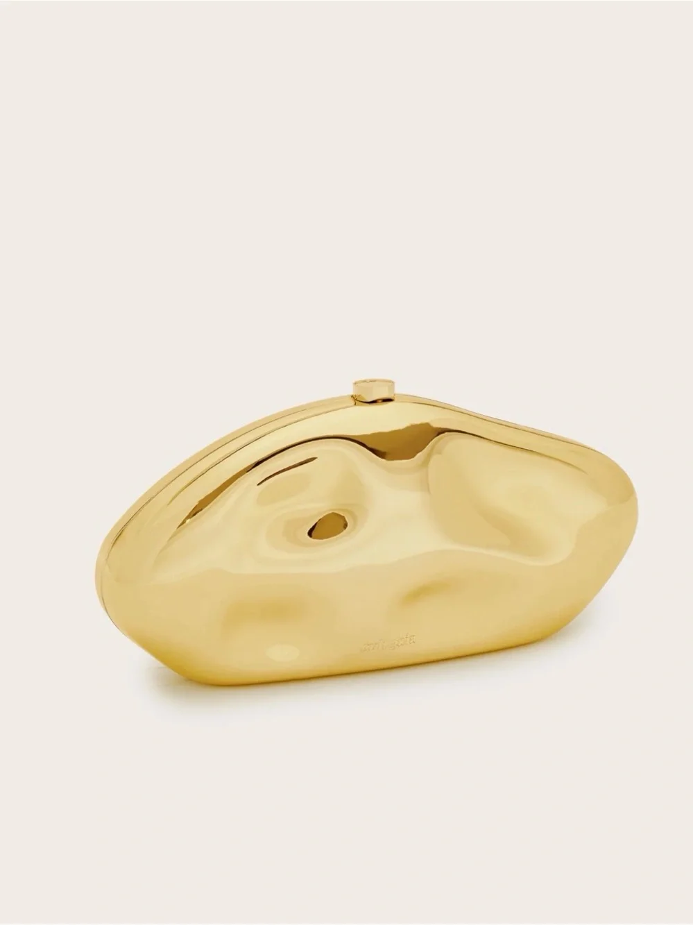 Gold Sculptural Evening Clutch NWOT